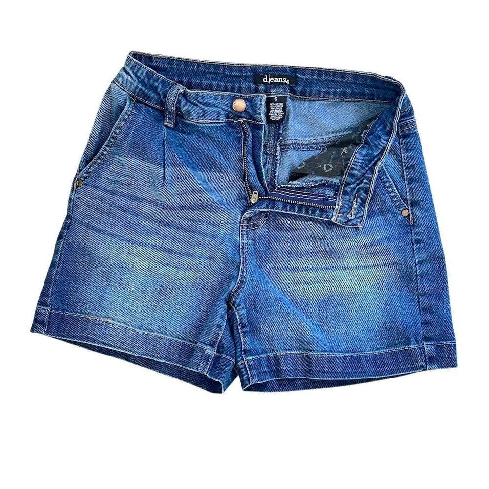 d.jeans Women's High-Rise Stretch Denim Shorts Blue Size 6 - Picture 5 of 6